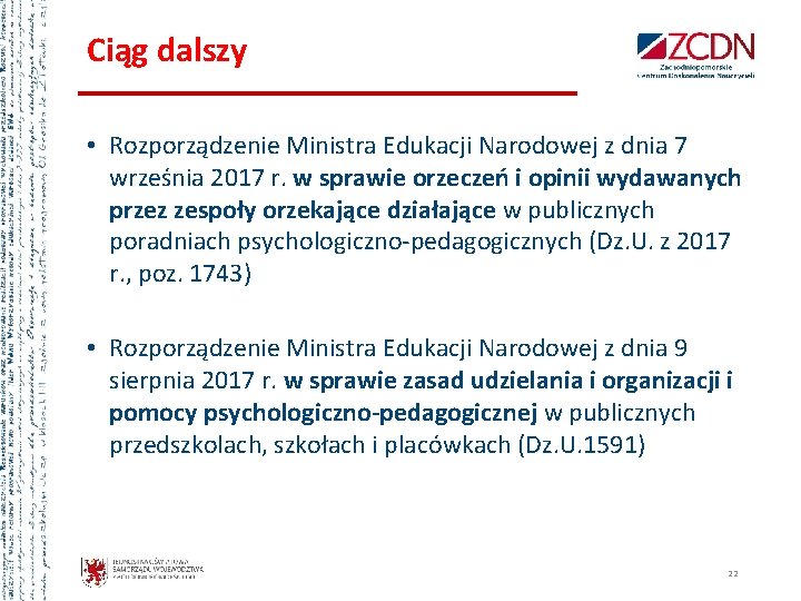 Ciąg dalszy • Rozporządzenie Ministra Edukacji Narodowej z dnia 7 września 2017 r. w