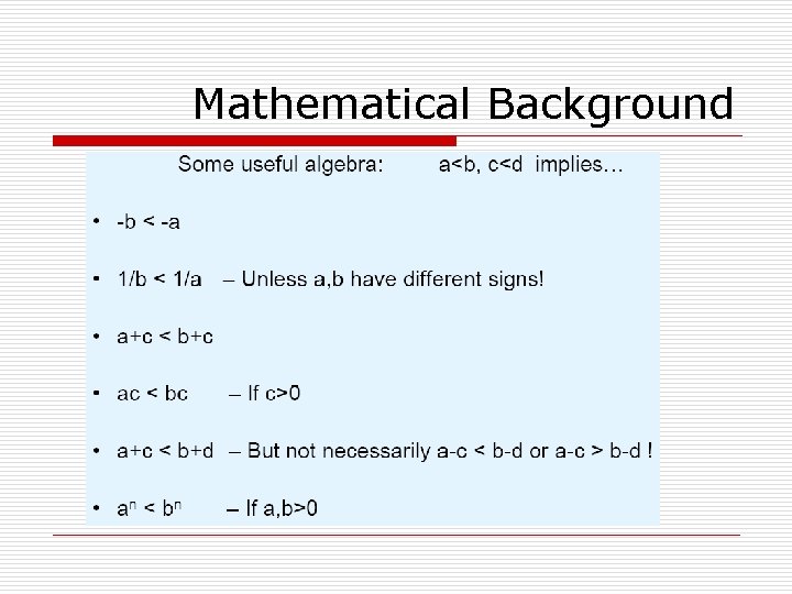 Mathematical Background 