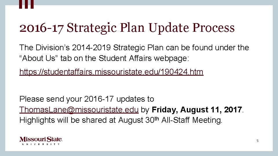 2016 -17 Strategic Plan Update Process The Division’s 2014 -2019 Strategic Plan can be 2016 -17 Strategic Plan Update Process The Division’s 2014 -2019 Strategic Plan can be