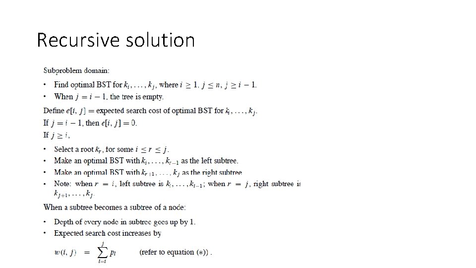 Recursive solution 