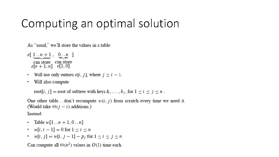 Computing an optimal solution 