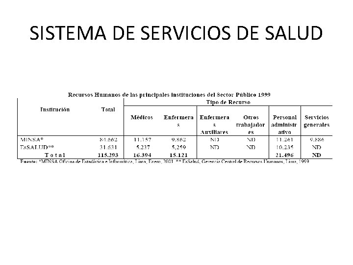 SISTEMA DE SERVICIOS DE SALUD 