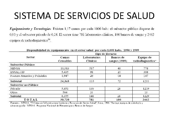 SISTEMA DE SERVICIOS DE SALUD 