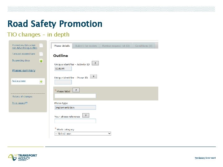 Road Safety Promotion TIO changes – in depth 