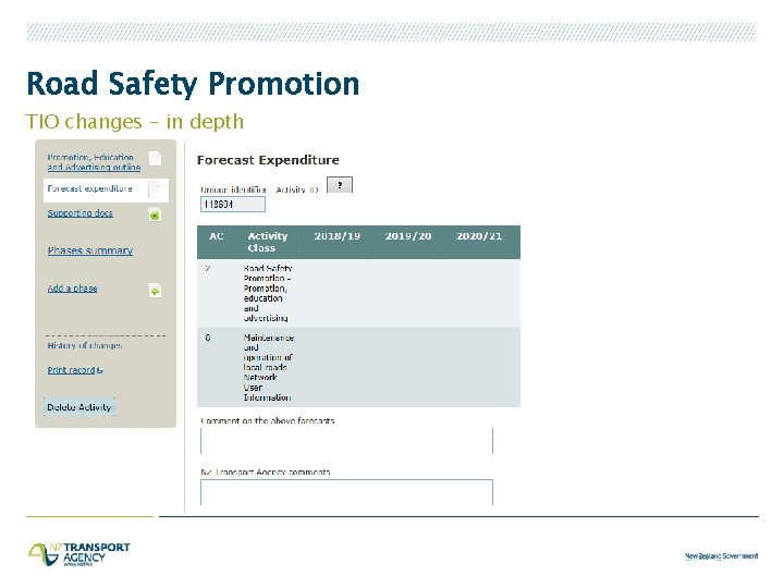 Road Safety Promotion TIO changes – in depth 