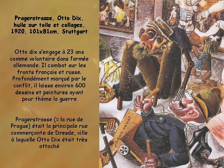 Pragerstrasse, Otto Dix, huile sur toile et collages, 1920, 101 x 81 cm, Stuttgart