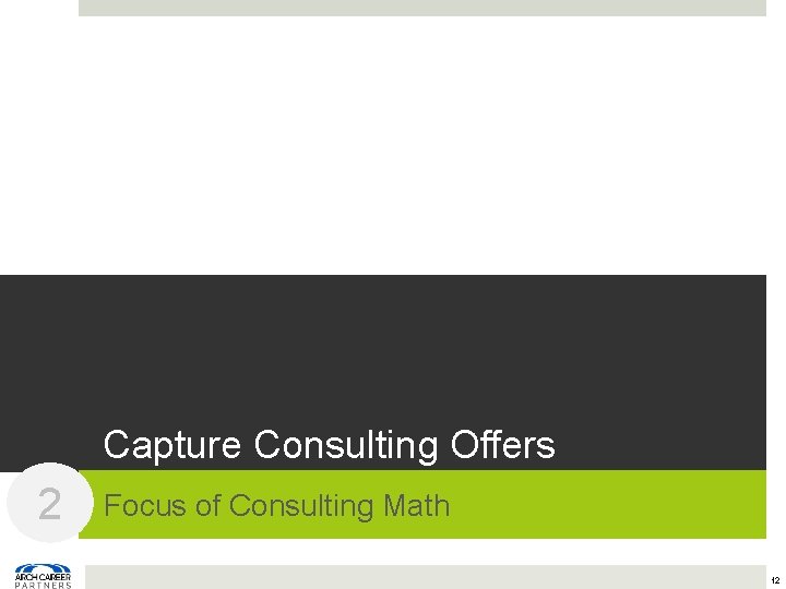 Capture Consulting Offers 2 Focus of Consulting Math 12 