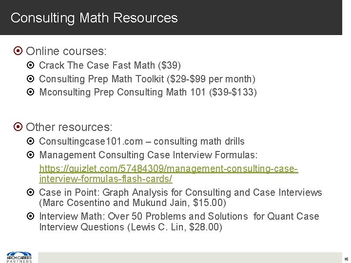 Consulting Math Resources Online courses: Crack The Case Fast Math ($39) Consulting Prep Math Consulting Math Resources Online courses: Crack The Case Fast Math ($39) Consulting Prep Math
