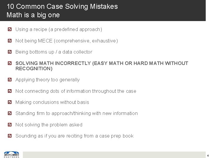 10 Common Case Solving Mistakes Math is a big one Using a recipe (a 10 Common Case Solving Mistakes Math is a big one Using a recipe (a