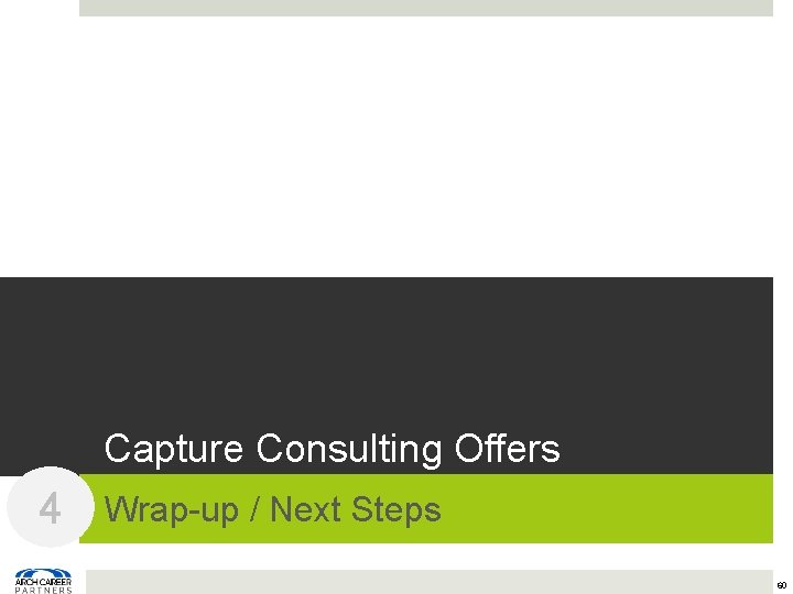 Capture Consulting Offers 4 Wrap-up / Next Steps 60 Capture Consulting Offers 4 Wrap-up / Next Steps 60