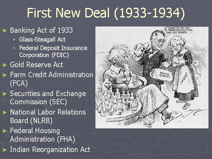 First New Deal (1933 -1934) ► Banking Act of 1933 § Glass-Steagall Act §
