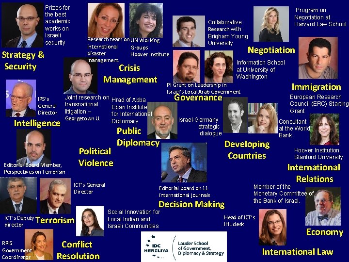 Prizes for the best academic works on Israeli security Research team on UN Working