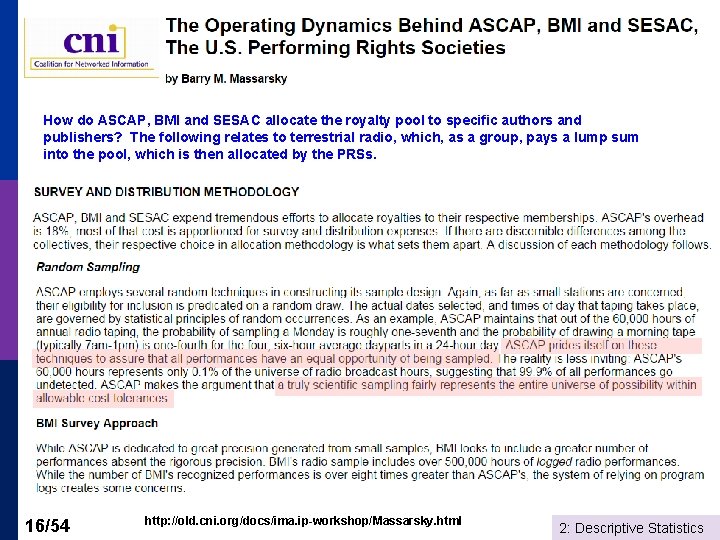 How do ASCAP, BMI and SESAC allocate the royalty pool to specific authors and