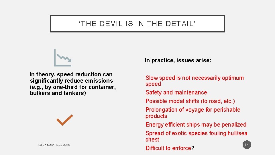 ‘THE DEVIL IS IN THE DETAIL’ In practice, issues arise: In theory, speed reduction ‘THE DEVIL IS IN THE DETAIL’ In practice, issues arise: In theory, speed reduction