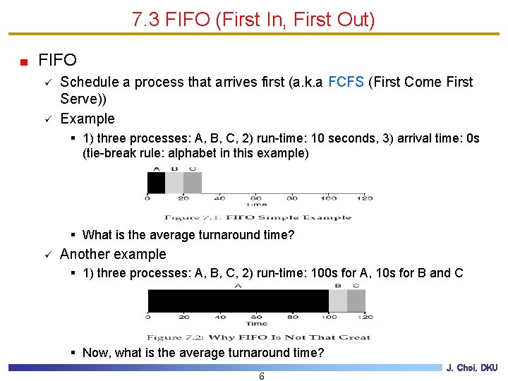 7. 3 FIFO (First In, First Out) FIFO ü ü Schedule a process that