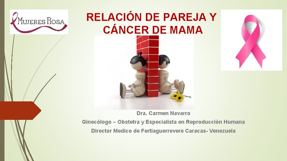 RELACIÓN DE PAREJA Y CÁNCER DE MAMA Dra. Carmen Navarro Ginecólogo – Obstetra y