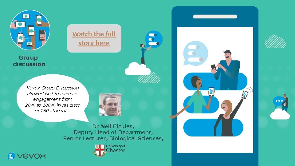 Watch the full story here Group discussion Vevox Group Discussion allowed Neil to increase
