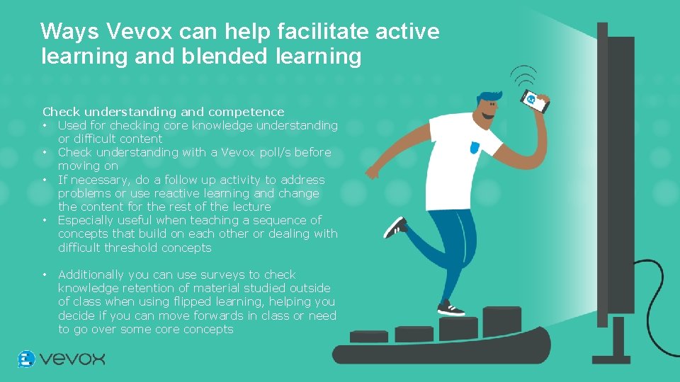 Ways Vevox can help facilitate active learning and blended learning Check understanding and competence