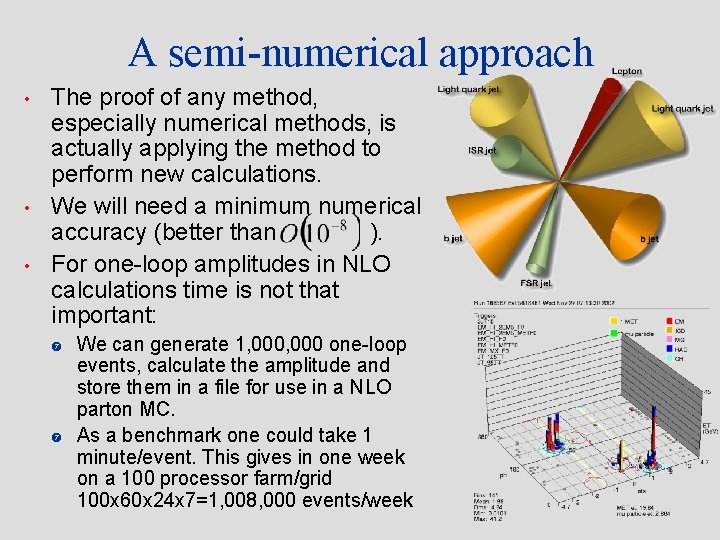 A semi-numerical approach • • • The proof of any method, especially numerical methods,