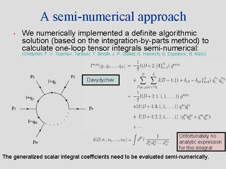 A semi-numerical approach • We numerically implemented a definite algorithmic solution (based on the