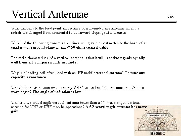 Vertical Antennae What happens to the feed point impedance of a ground-plane antenna when Vertical Antennae What happens to the feed point impedance of a ground-plane antenna when