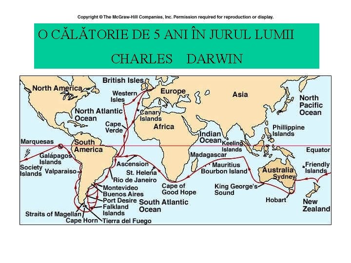 O CĂLĂTORIE DE 5 ANI ÎN JURUL LUMII CHARLES DARWIN 