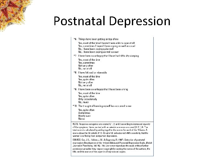 Postnatal Depression 