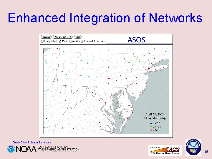 Enhanced Integration of Networks ASOS One. NOAA Science Seminars 16 