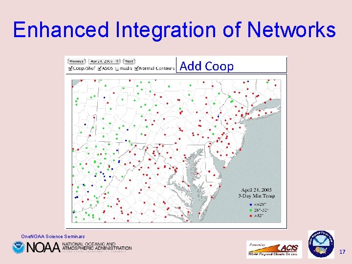 Enhanced Integration of Networks Add Coop One. NOAA Science Seminars 17 