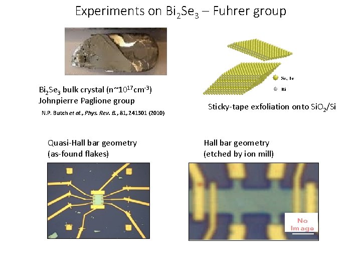 Experiments on Bi 2 Se 3 – Fuhrer group Bi 2 Se 3 bulk