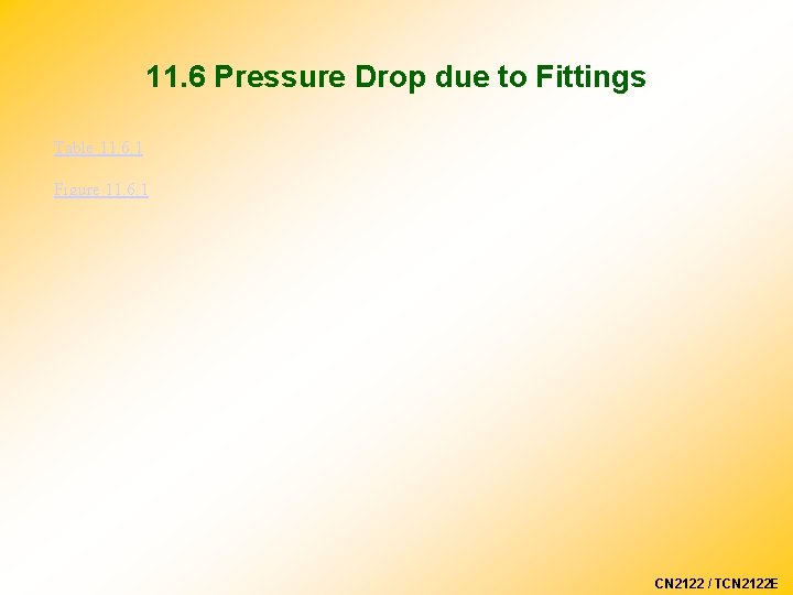 11. 6 Pressure Drop due to Fittings Table 11. 6. 1 Figure 11. 6.