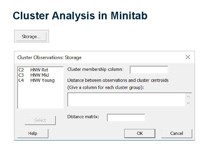 Cluster Analysis in Minitab 