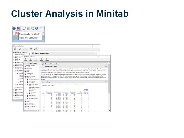 Cluster Analysis in Minitab 