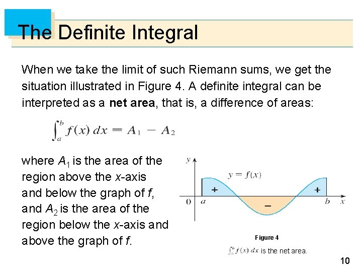 The Definite Integral When we take the limit of such Riemann sums, we get