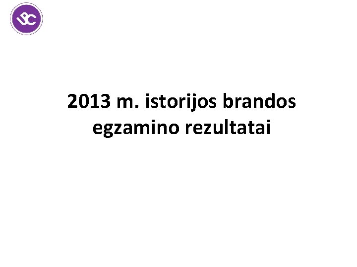 2013 m. istorijos brandos egzamino rezultatai 