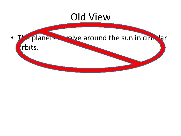 Old View • The planets revolve around the sun in circular orbits. Old View • The planets revolve around the sun in circular orbits.
