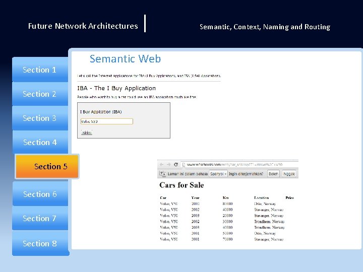 Future Network Architectures Section 1 Section 2 Section 3 Section 4 Section 5 Section