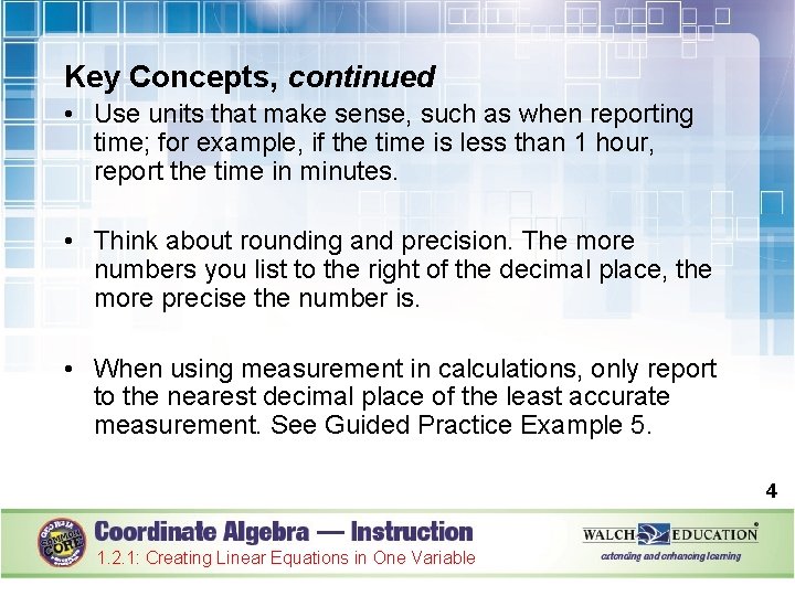 Introduction Creating equations from context is important since