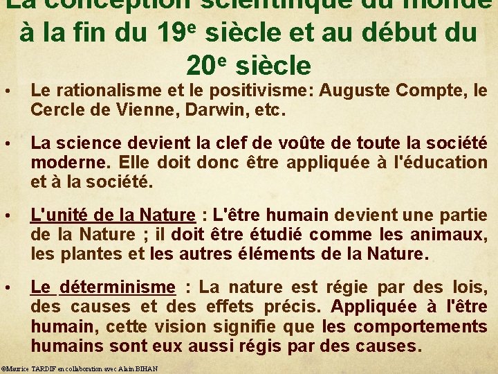 La conception scientifique du monde à la fin du 19 e siècle et au