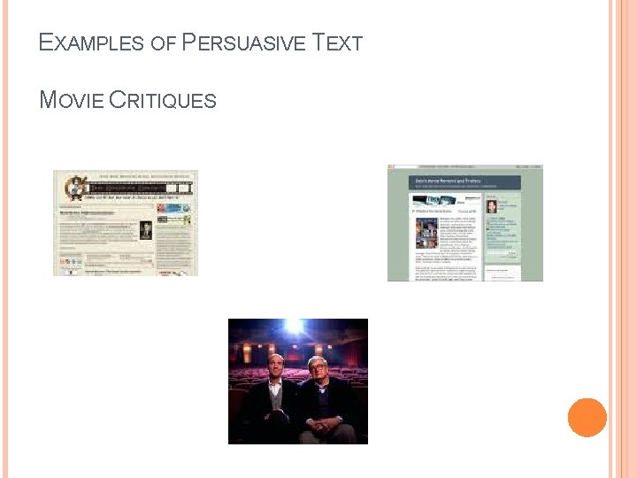 EXAMPLES OF PERSUASIVE TEXT MOVIE CRITIQUES 