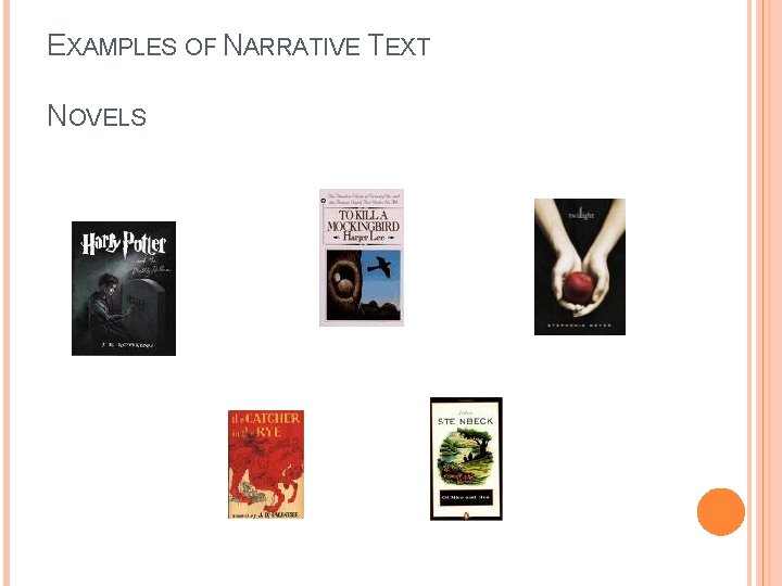 EXAMPLES OF NARRATIVE TEXT NOVELS 