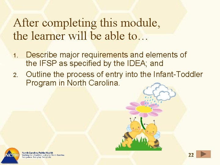 After completing this module, the learner will be able to… 1. 2. Describe major