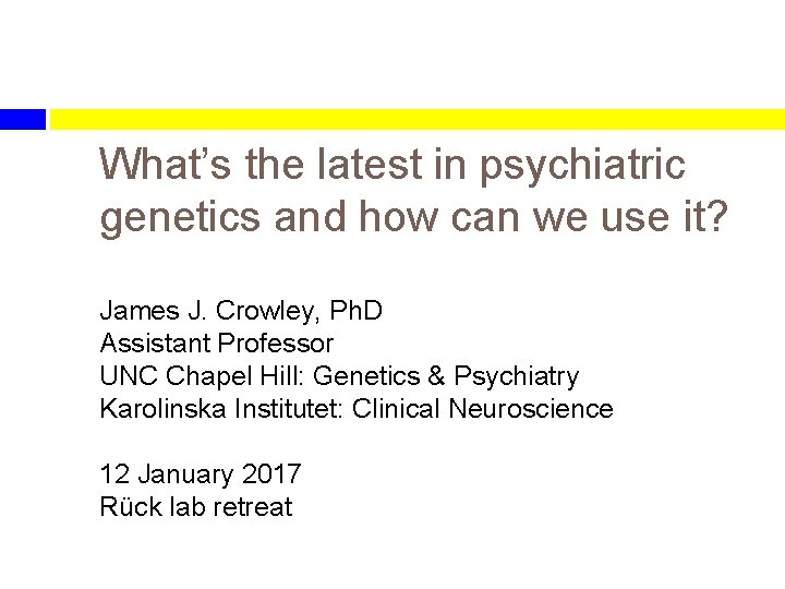 Whats the latest in psychiatric and how