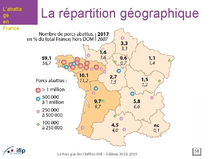 L’abatta ge en France La répartition géographique Le Porc par les Chiffres IFIP –