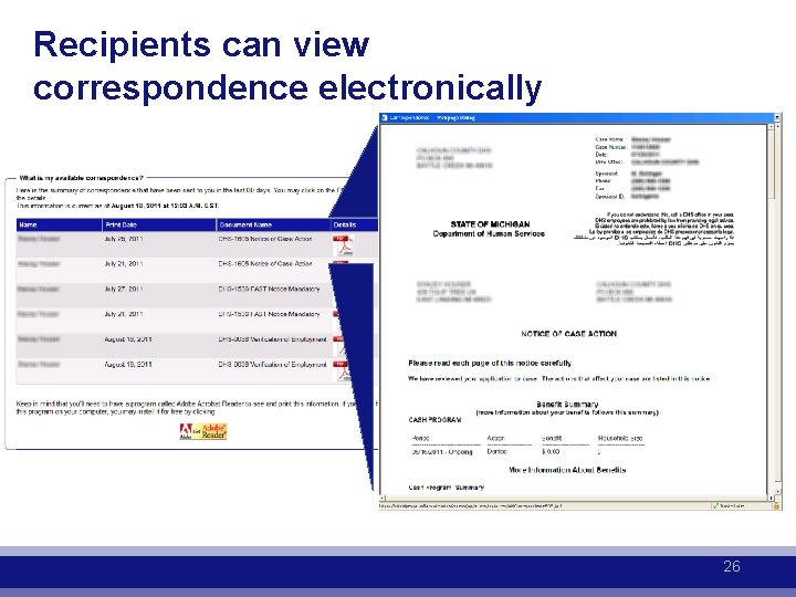 Recipients can view correspondence electronically 26 