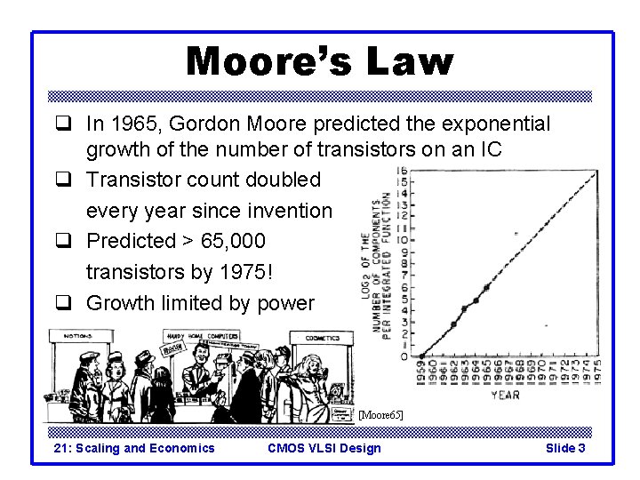 Moore’s Law q In 1965, Gordon Moore predicted the exponential growth of the number Moore’s Law q In 1965, Gordon Moore predicted the exponential growth of the number