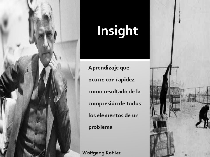 Insight Aprendizaje que ocurre con rapidez como resultado de la compresión de todos los