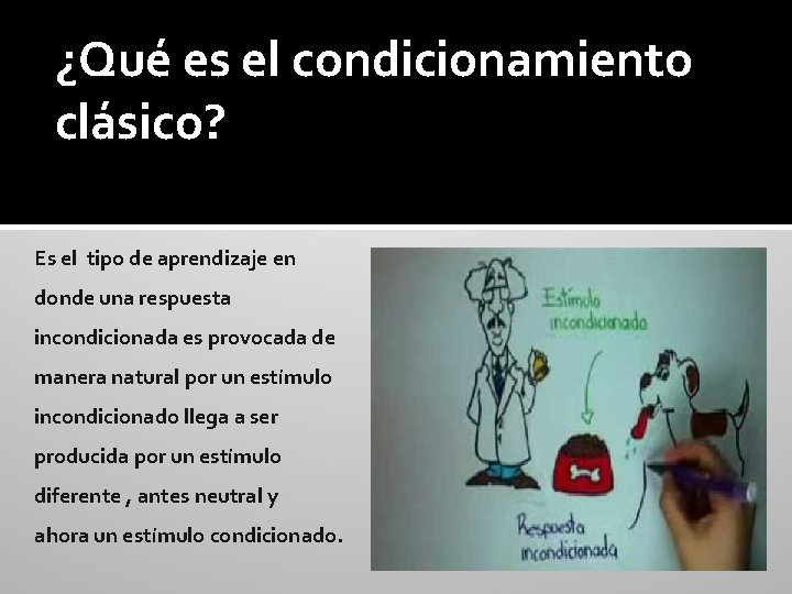 ¿Qué es el condicionamiento clásico? Es el tipo de aprendizaje en donde una respuesta