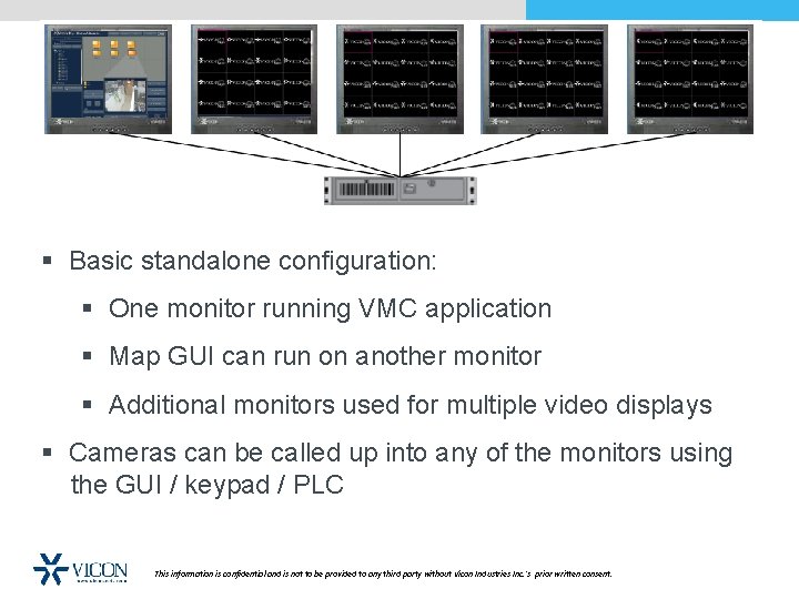 § Basic standalone configuration: § One monitor running VMC application § Map GUI can