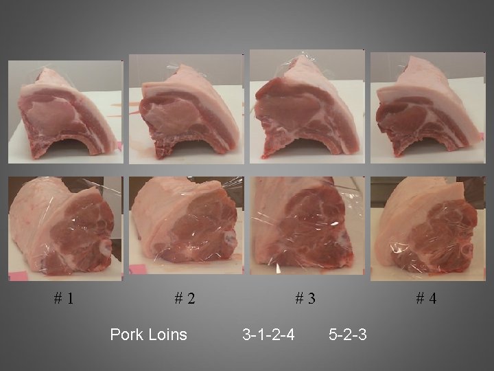 #1 #2 Pork Loins #3 3 -1 -2 -4 #4 5 -2 -3 